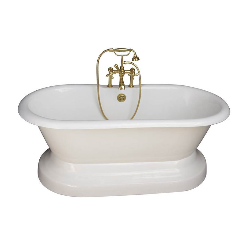 Barclay TKCTDRHB-PB5  Tub Kit 67 Cast Iron Double Roll Top Base Filler Supplies Drain  - Polished Brass