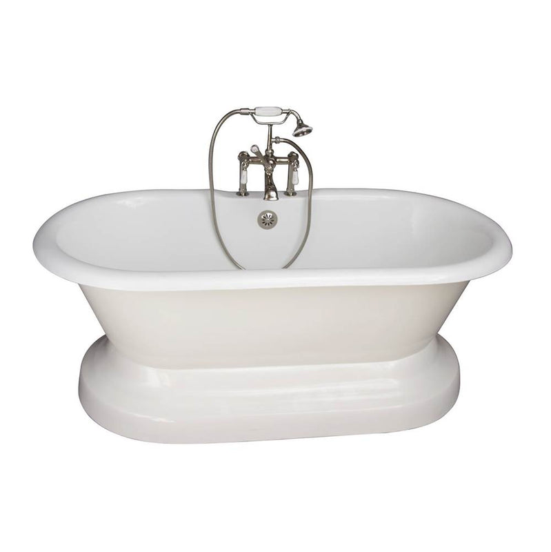 Barclay TKCTDRHB-PN1  Tub Kit 67 Cast Iron Double Roll Top Base Filler Supplies Drain  - Polished Nickel