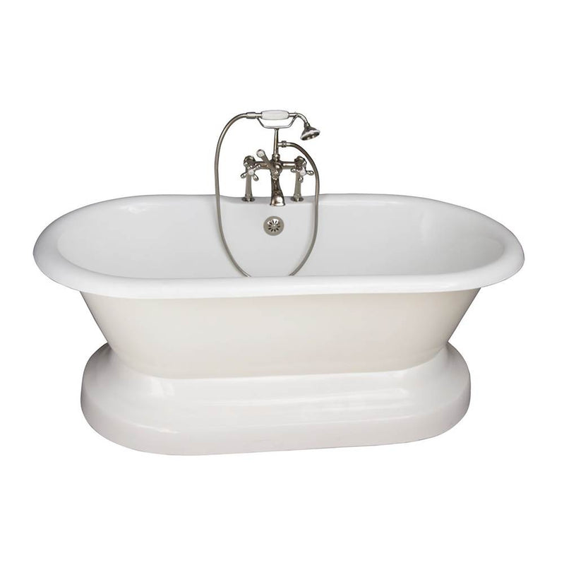 Barclay TKCTDRHB-PN2  Tub Kit 67 Cast Iron Double Roll Top Base Filler Supplies Drain  - Polished Nickel