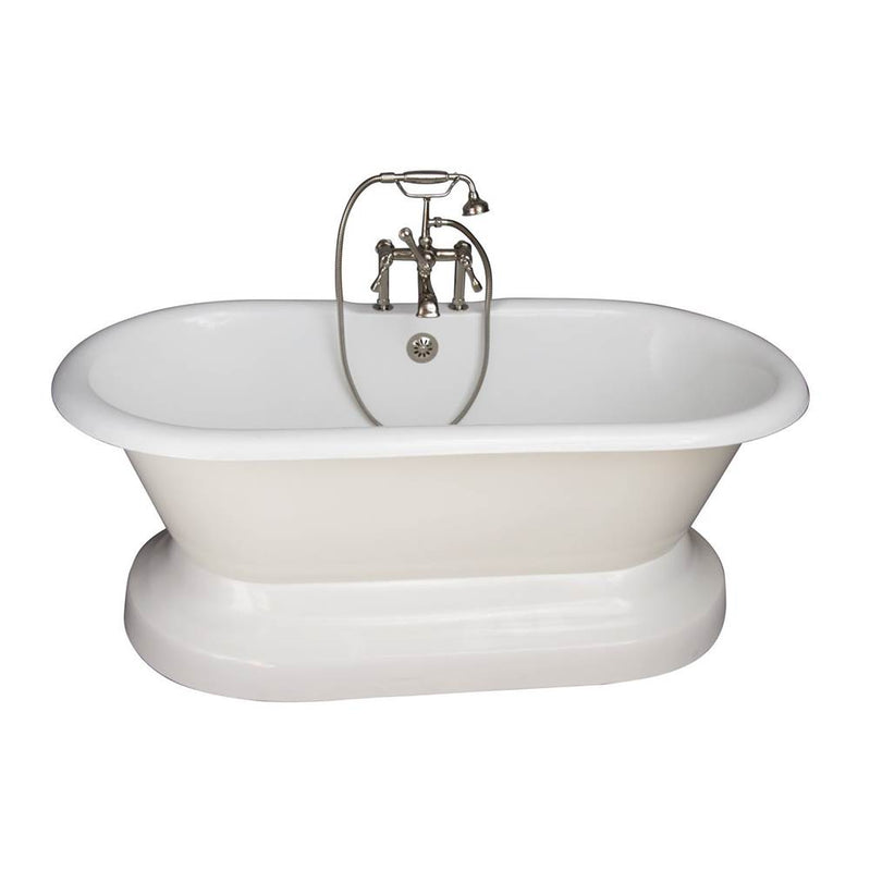 Barclay TKCTDRHB-PN4  Tub Kit 67 Cast Iron Double Roll Top Base Filler Supplies Drain  - Polished Nickel