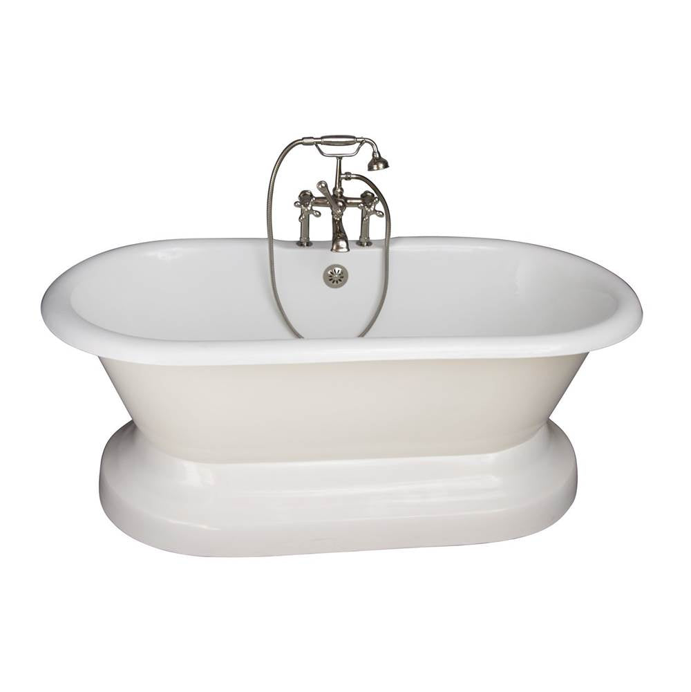 Barclay TKCTDRHB-PN5  Tub Kit 67 Cast Iron Double Roll Top Base Filler Supplies Drain  - Polished Nickel