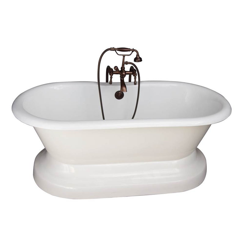 Barclay TKCTDRNB-ORB4  Tub Kit 67 Cast Iron Double Roll Top Base Filler Supplies Drain  - Oil Rubbed Bronze