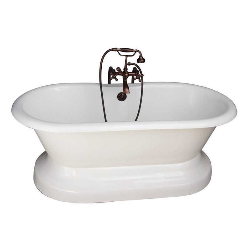 Barclay TKCTDRNB-ORB5  Tub Kit 67 Cast Iron Double Roll Top Base Filler Supplies Drain  - Oil Rubbed Bronze