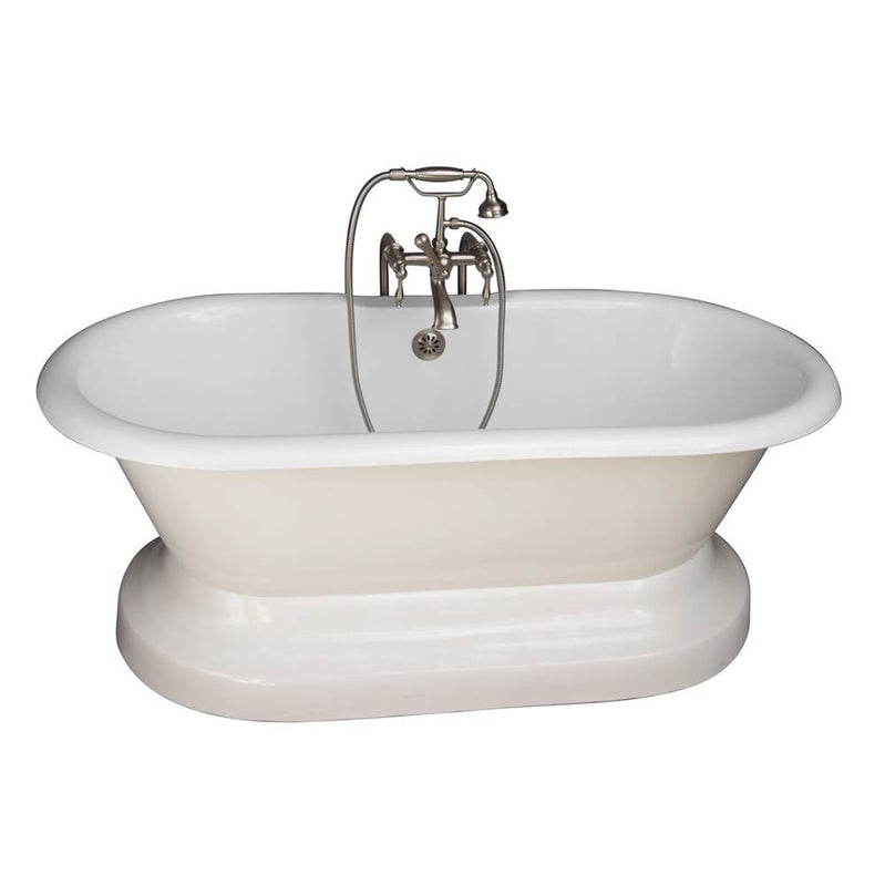 Barclay TKCTDRNB-SN3  Tub Kit 67 Cast Iron Double Roll Top Base Filler Supplies Drain  - Satin Nickel