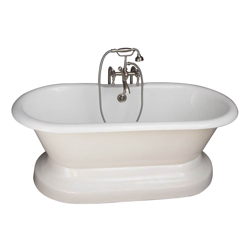 Barclay TKCTDRNB-SN4  Tub Kit 67 Cast Iron Double Roll Top Base Filler Supplies Drain  - Satin Nickel