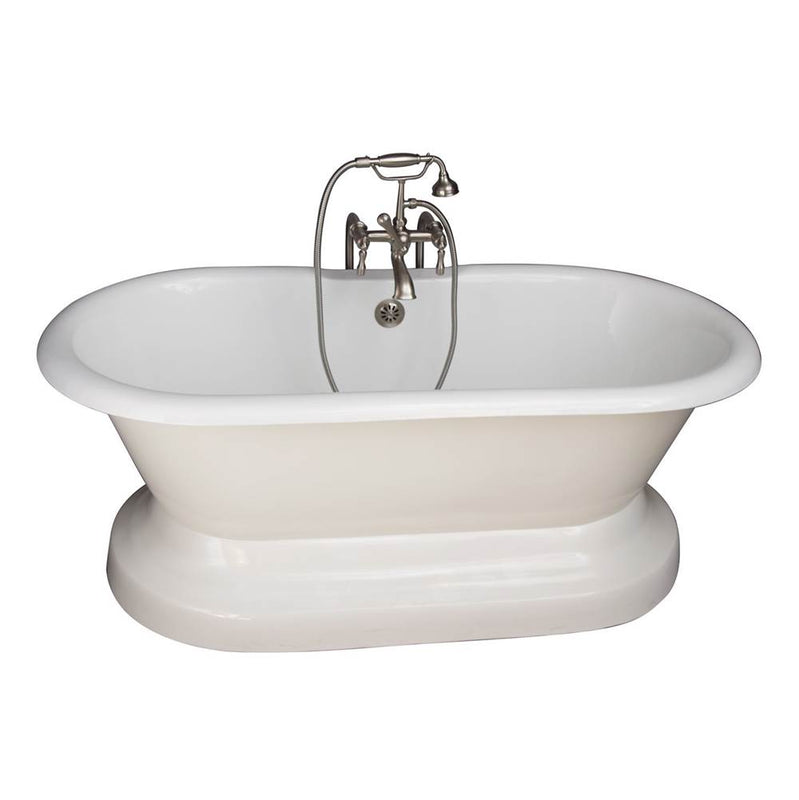 Barclay TKCTDRNB-SN4  Tub Kit 67 Cast Iron Double Roll Top Base Filler Supplies Drain  - Satin Nickel