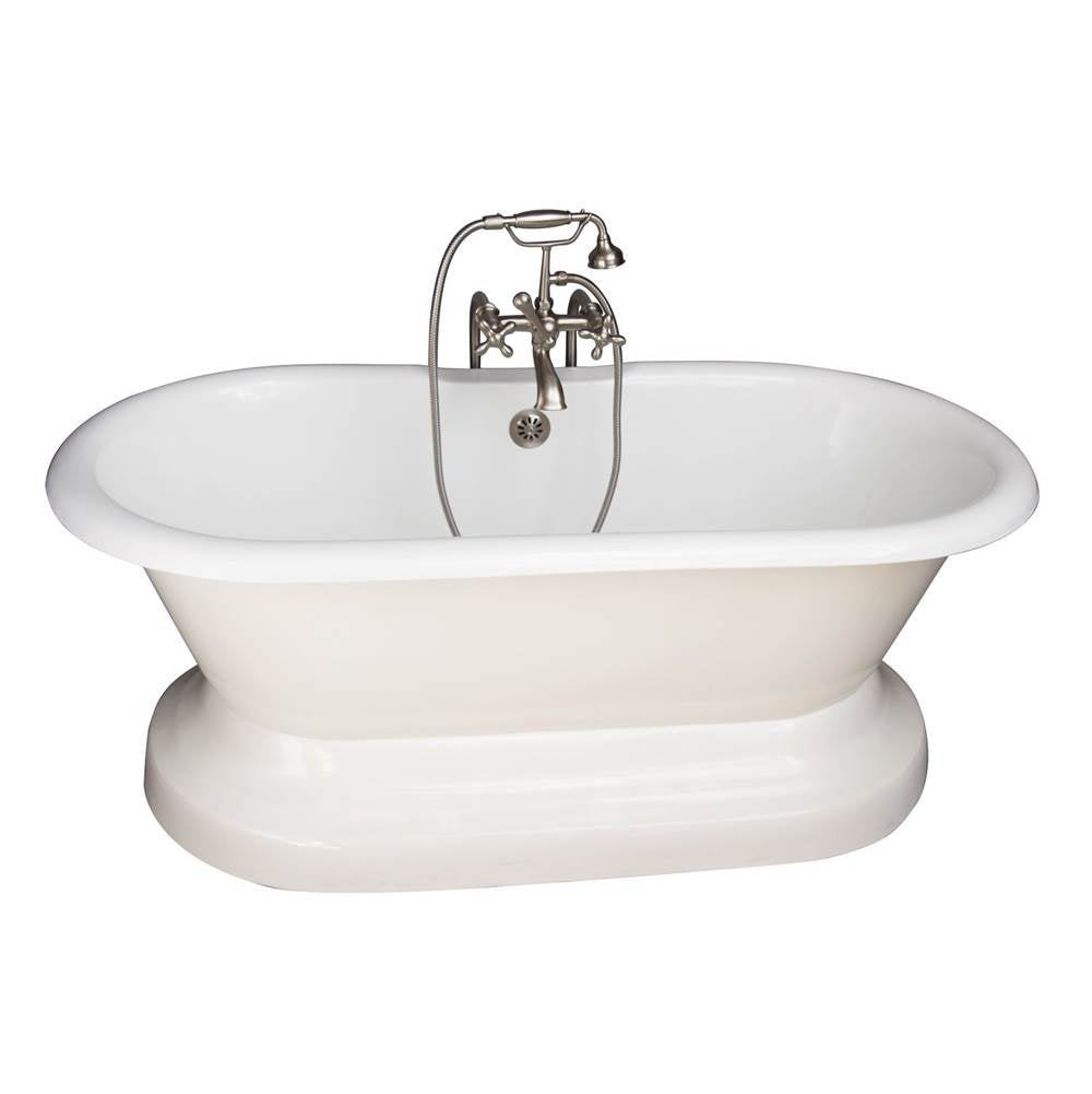 Barclay TKCTDRNB-SN5  Tub Kit 67 Cast Iron Double Roll Top Base Filler Supplies Drain  - Satin Nickel