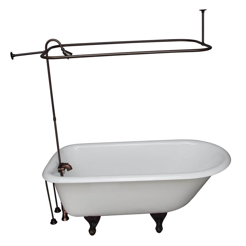 Barclay TKCTR60-ORB4  Tub Kit 60 Cast Iron Roll Top Shower Unit Supplies Drain  - Oil Rubbed Bronze