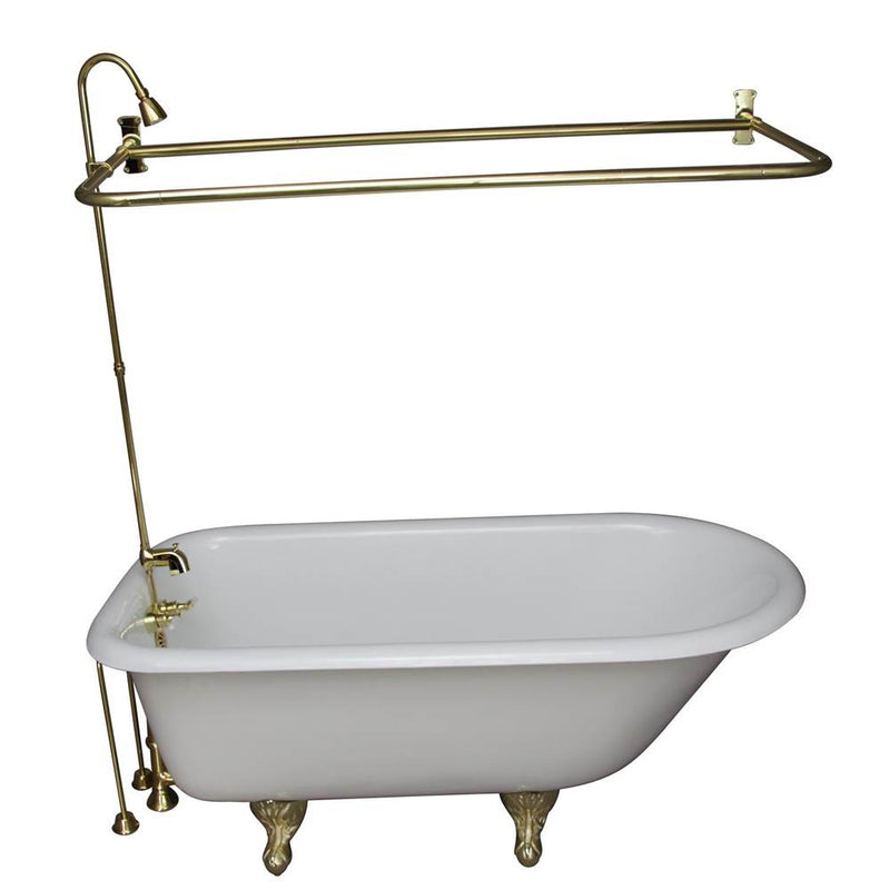 Barclay TKCTR60-PB2  Tub Kit 60 Cast Iron Roll Top Shower Unit Supplies Drain  - Polished Brass