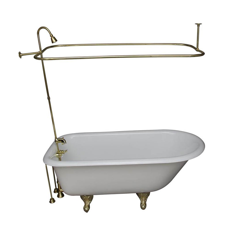 Barclay TKCTR60-PB4  Tub Kit 60 Cast Iron Roll Top Shower Unit Supplies Drain  - Polished Brass