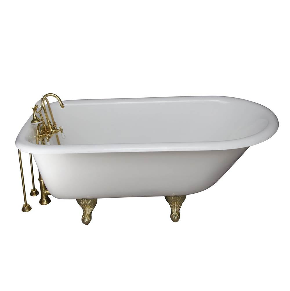 Barclay TKCTR60-PB8  Tub Kit 60 Cast Iron Roll Top Filler Supplies Drain  - Polished Brass