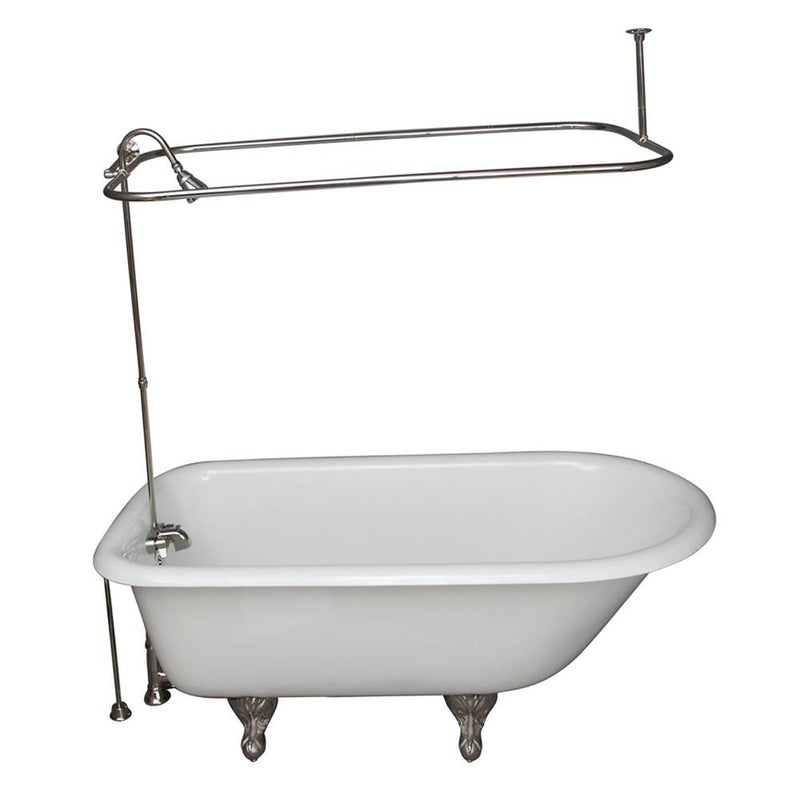 Barclay TKCTR60-PN3  Tub Kit 60 Cast Iron Roll Top Shower Unit Supplies Drain  - Polished Nickel