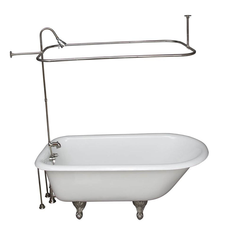 Barclay TKCTR60-PN4  Tub Kit 60 Cast Iron Roll Top Shower Unit Supplies Drain  - Polished Nickel