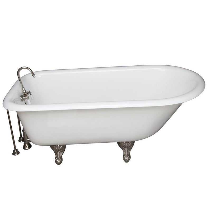 Barclay TKCTR60-PN6  Tub Kit 60 Cast Iron Roll Top Tub Filler Supplies Drain  - Polished Nickel