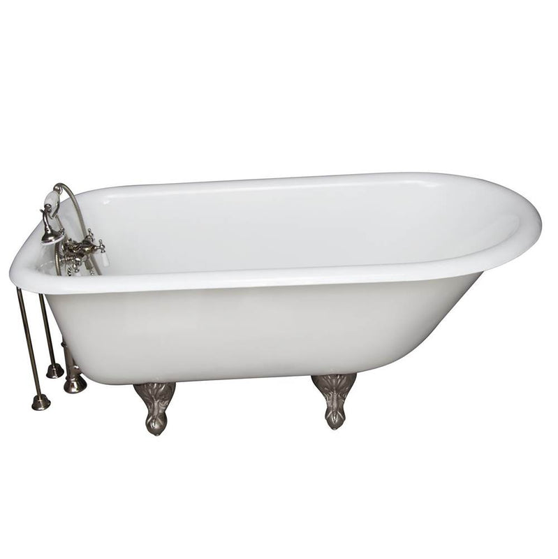 Barclay TKCTR60-PN8  Tub Kit 60 Cast Iron Roll Top Filler Supplies Drain  - Polished Nickel