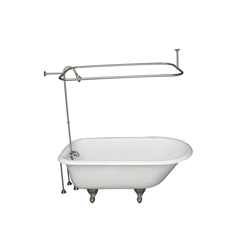 Barclay TKCTR60-SN5  Tub Kit 60 Cast Iron Roll Top Shower Unit Supplies Drain  - Brushed Nickel