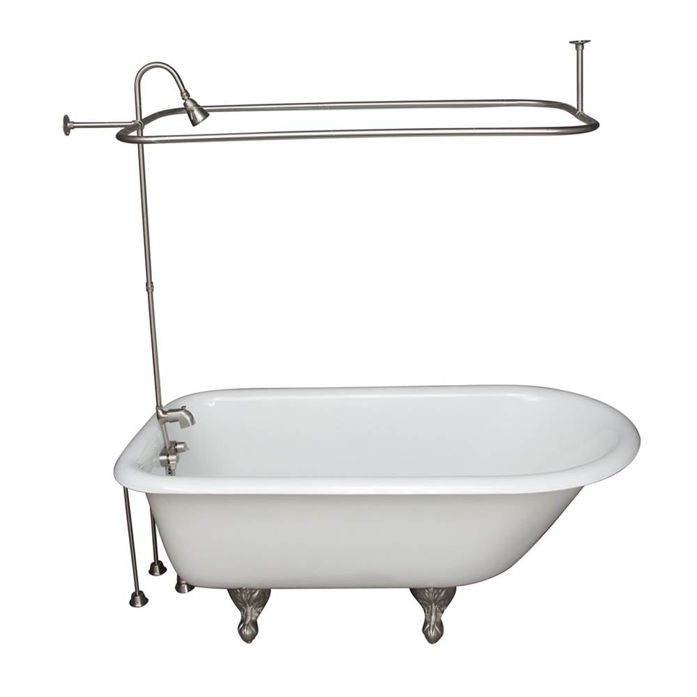 Barclay TKCTR60-SN8  Tub Kit 60 Cast Iron Roll Top Shower Unit Supplies Drain  - Brushed Nickel