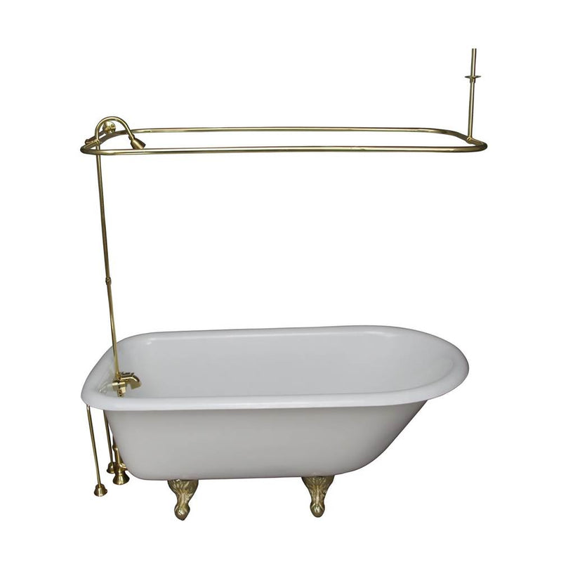 Barclay TKCTR67-PB3  Tub Kit 67 Cast Iron Roll Top Shower Unit Supplies Drain  - Polished Brass