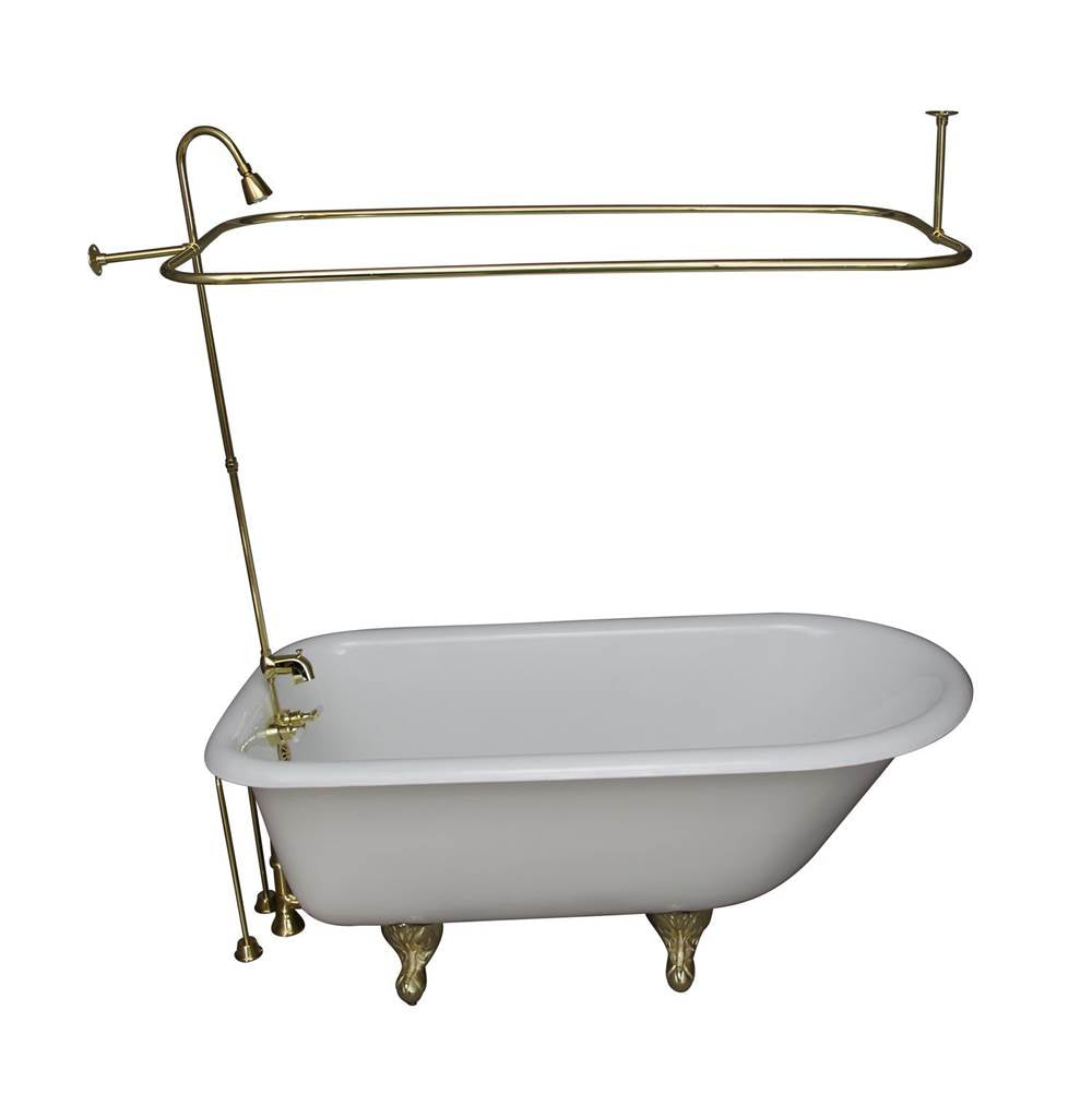 Barclay TKCTR67-PB4  Tub Kit 67 Cast Iron Roll Top Shower Unit Supplies Drain  - Polished Brass