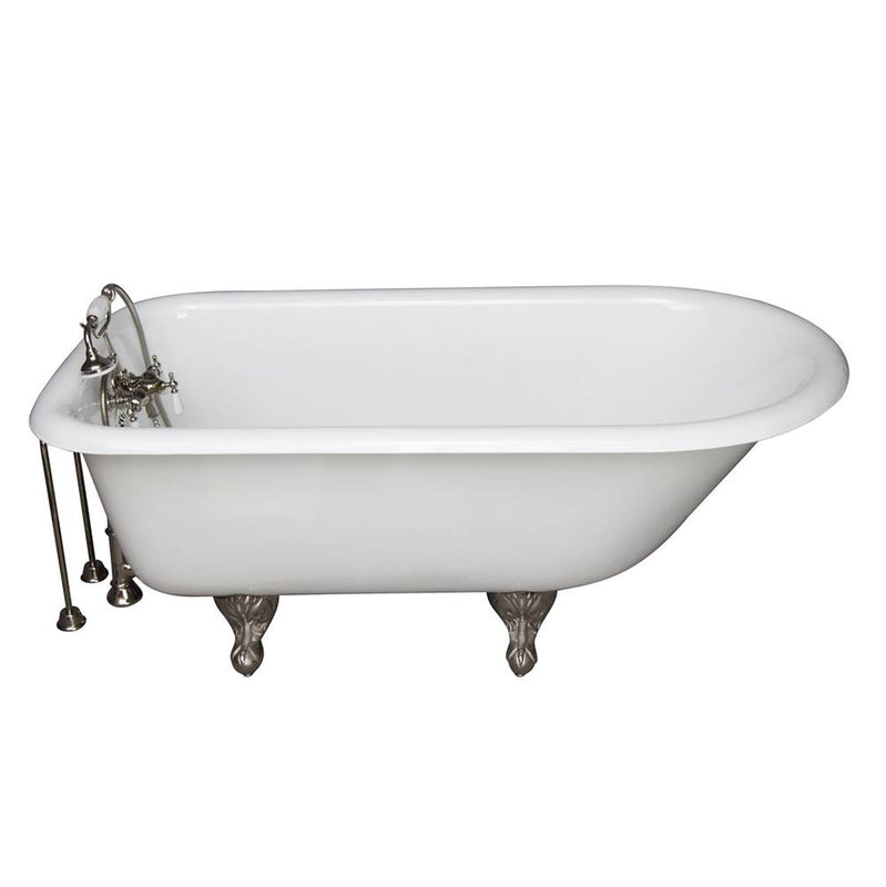 Barclay TKCTR67-PN8  Tub Kit 67 Cast Iron Roll Top Tub Filler Supplies Drain  - Polished Nickel