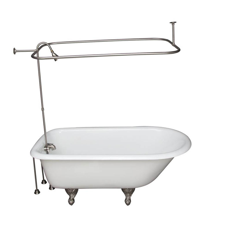 Barclay TKCTR67-SN4  Tub Kit 67 Cast Iron Roll Top Shower Unit Supplies Drain  - Brushed Nickel