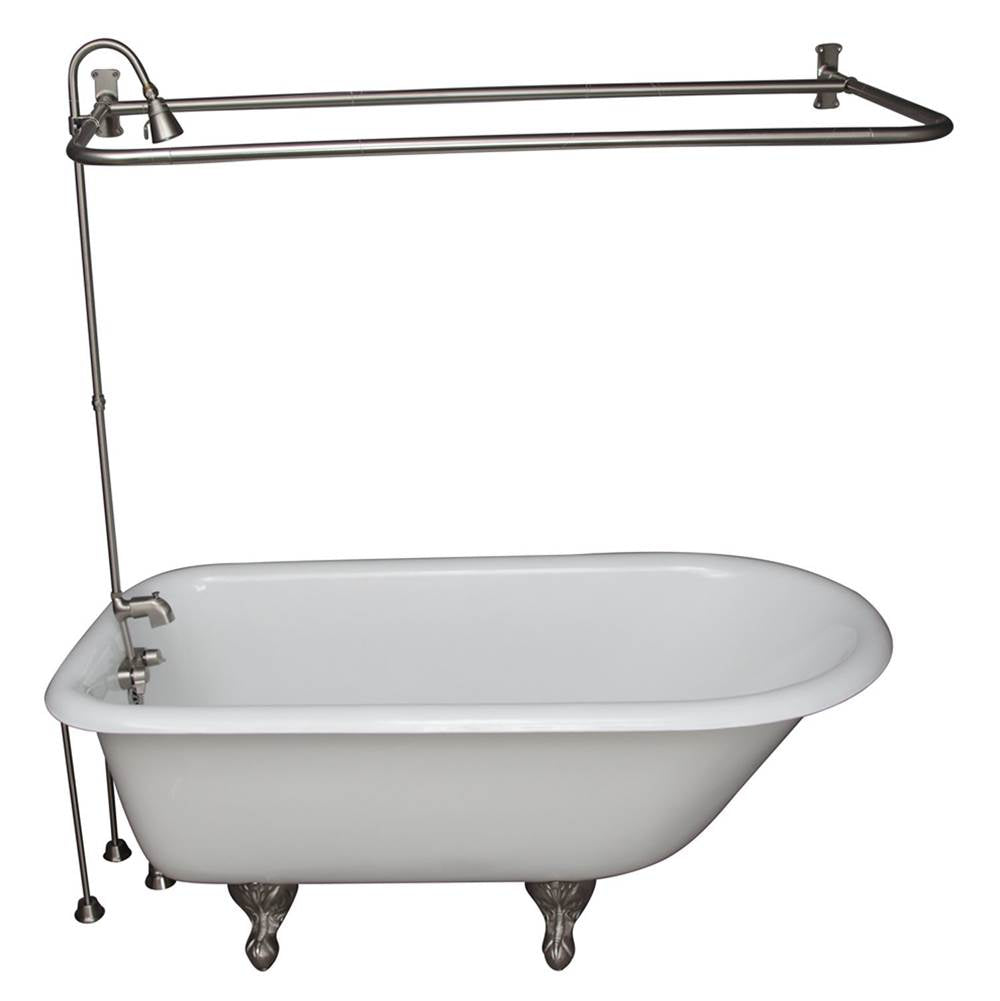 Barclay TKCTR67-SN5  Tub Kit 67 Cast Iron Roll Top Shower Unit Supplies Drain  - Brushed Nickel