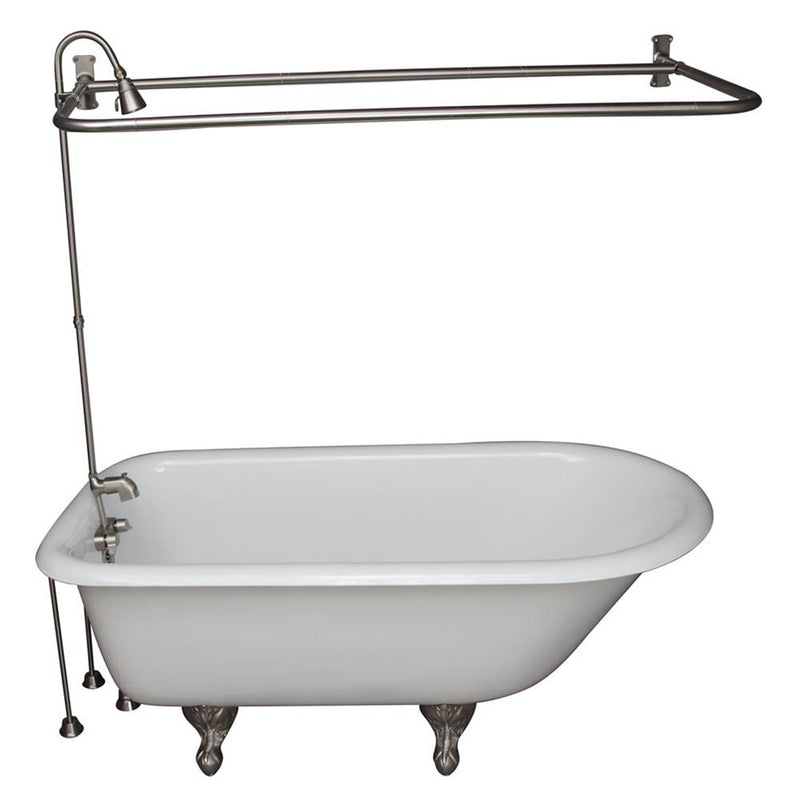 Barclay TKCTR67-SN5  Tub Kit 67 Cast Iron Roll Top Shower Unit Supplies Drain  - Brushed Nickel