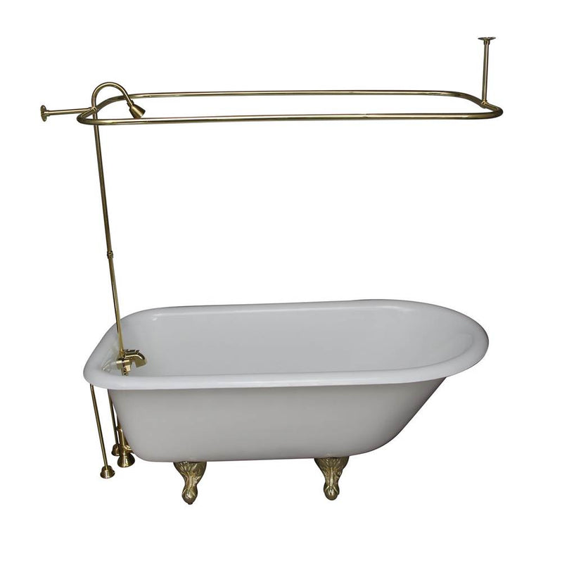Barclay TKCTRH54-PB1  Tub Kit 55 Cast Iron Roll Top Shower Unit Supplies Drain  - Polished Brass