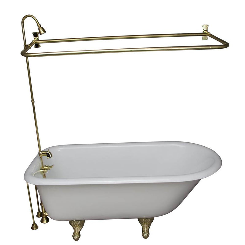 Barclay TKCTRH54-PB2  Tub Kit 55 Cast Iron Roll Top Shower Unit Supplies Drain  - Polished Brass