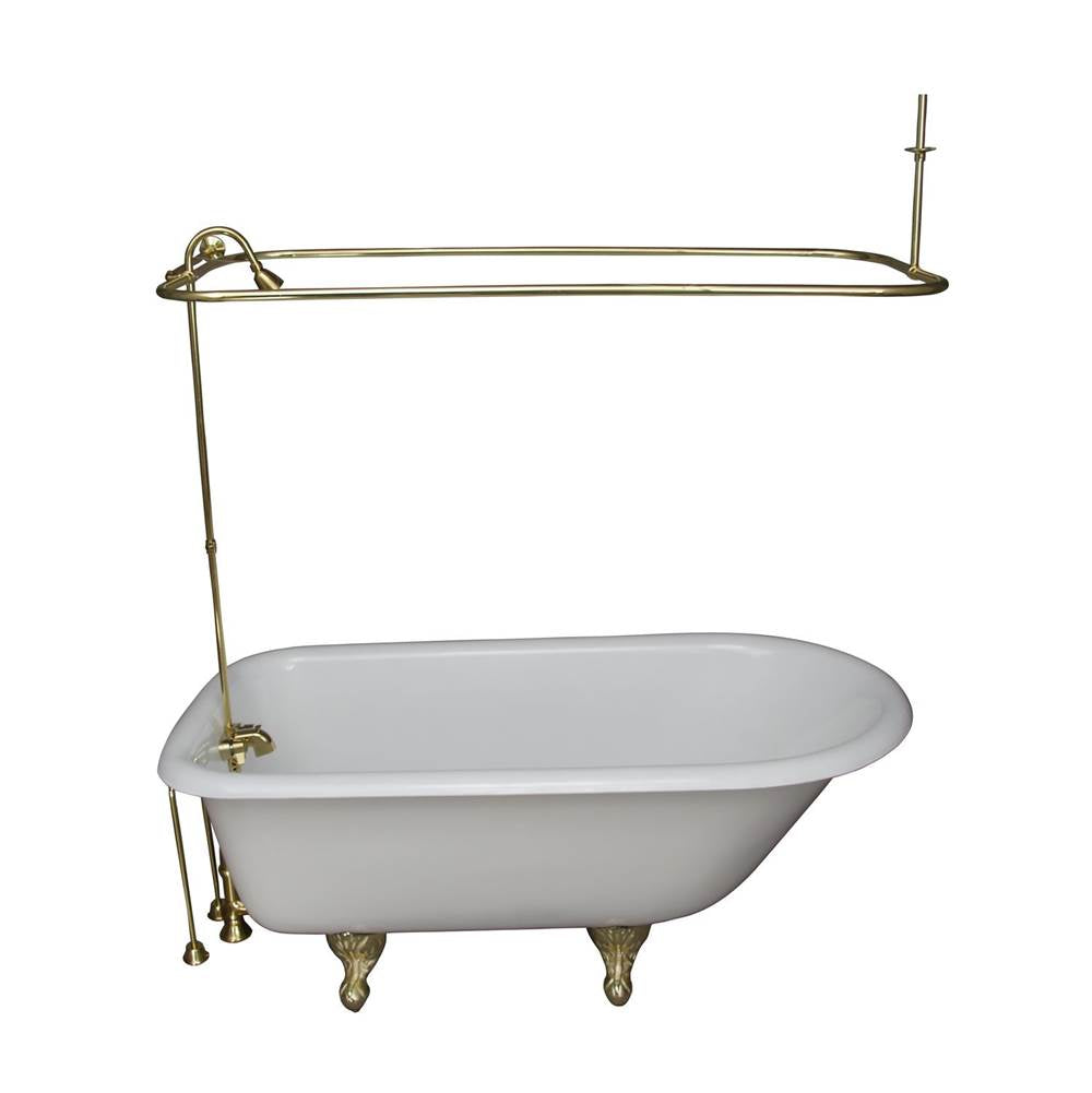 Barclay TKCTRH54-PB3  Tub Kit 55 Cast Iron Roll Top Shower Unit Supplies Drain  - Polished Brass