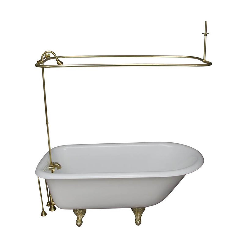 Barclay TKCTRH54-PB3  Tub Kit 55 Cast Iron Roll Top Shower Unit Supplies Drain  - Polished Brass