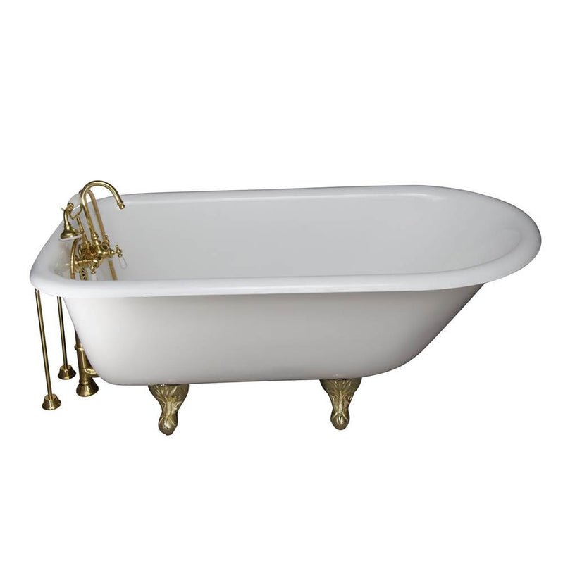 Barclay TKCTRH54-PB8  Tub Kit 55 Cast Iron Roll Top Tub Filler Supplies Drain  - Polished Brass