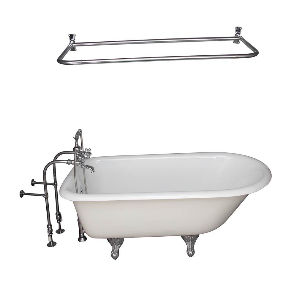 Barclay TKCTRN54-CP15  Tub Kit 55 Cast Iron Roll Top Filler Shower Rod Supplies Drain  - Polished Chrome