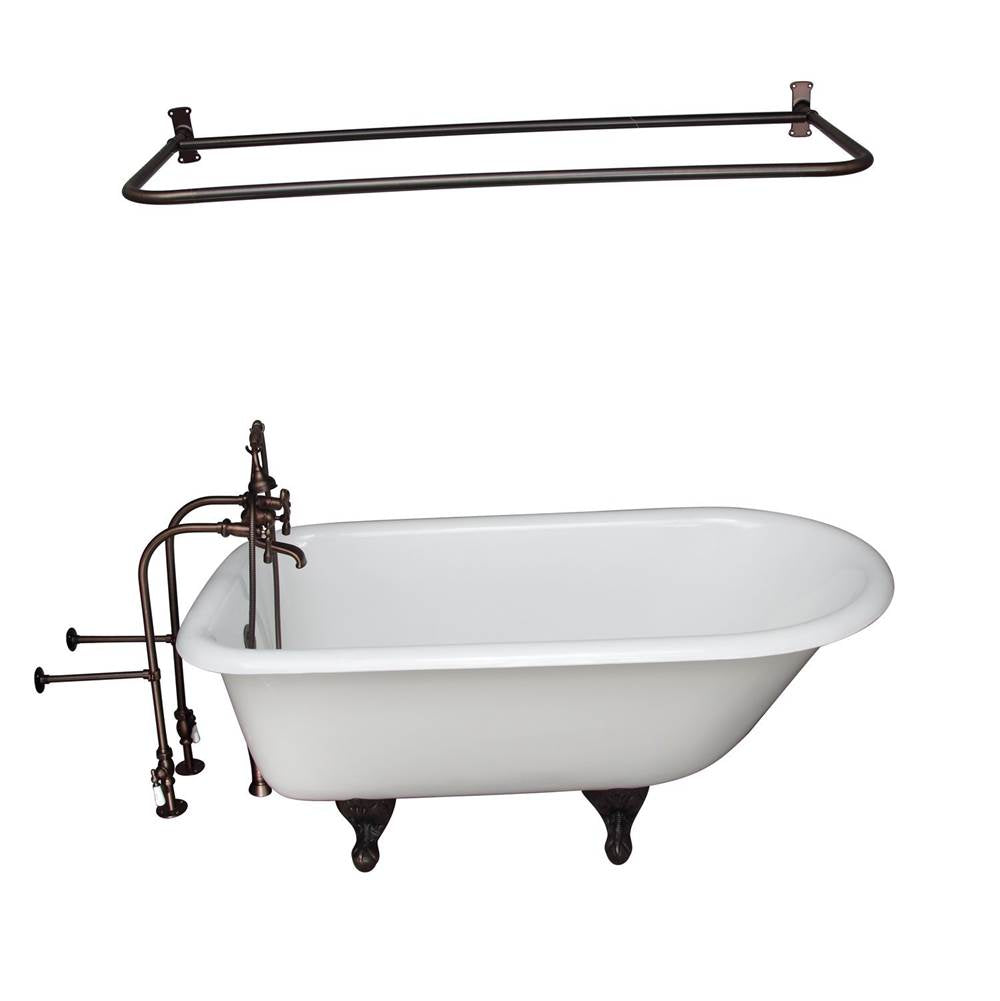 Barclay TKCTRN54-ORB14  Tub Kit 55 Cast Iron Roll Top Filler Shower Rod Supplies Drain  - Oil Rubbed Bronze