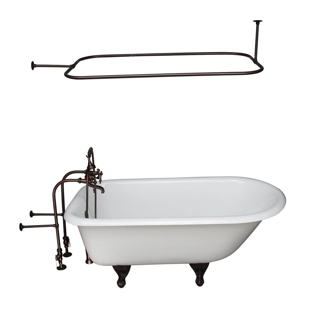 Barclay TKCTRN60-ORB10  Tub Kit 60 Cast Iron Roll Top Filler Shower Rod Supplies Drain  - Oil Rubbed Bronze