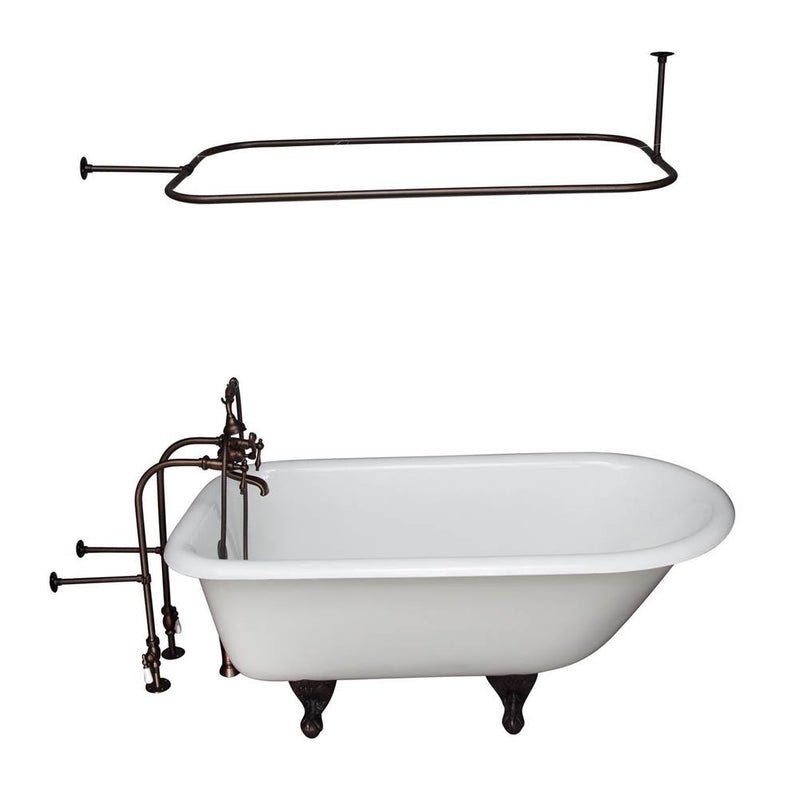 Barclay TKCTRN60-ORB10  Tub Kit 60 Cast Iron Roll Top Filler Shower Rod Supplies Drain  - Oil Rubbed Bronze