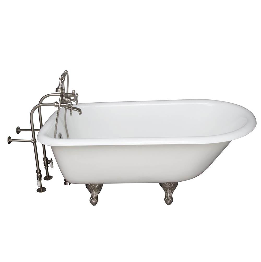 Barclay TKCTRN60-SN7  Tub Kit 60 Cast Iron Roll Top Tub Filler Supplies Drain  - Brushed Nickel