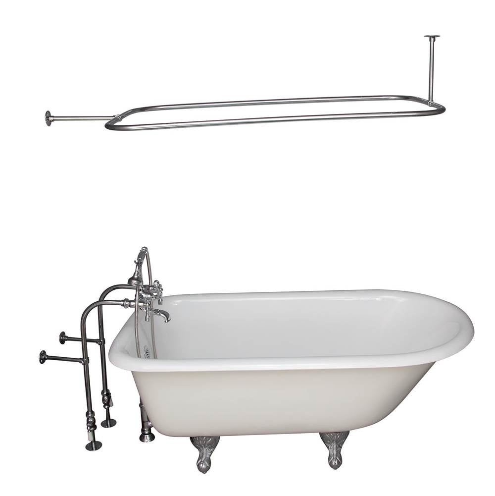 Barclay TKCTRN67-CP11  Tub Kit 67 Cast Iron Roll Top Filler Shower Rod Supplies Drain  - Polished Chrome