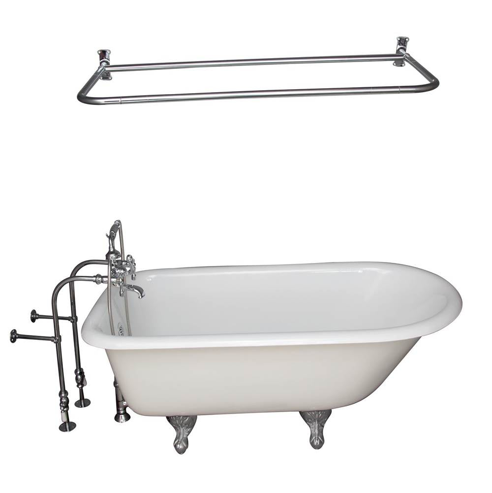 Barclay TKCTRN67-CP14  Tub Kit 67 Cast Iron Roll Top Filler Shower Rod Supplies Drain  - Polished Chrome