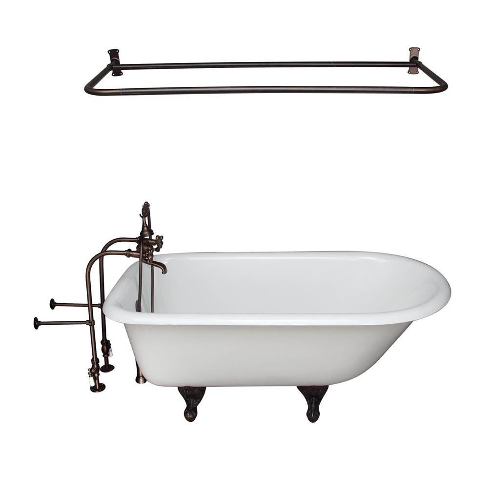 Barclay TKCTRN67-ORB15  Tub Kit 67 Cast Iron Roll Top Filler Shower Rod Supplies Drain  - Oil Rubbed Bronze
