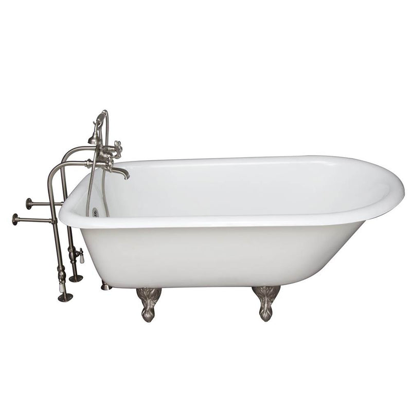 Barclay TKCTRN67-SN9  Tub Kit 67 Cast Iron Roll Top Tub Filler Supplies Drain  - Brushed Nickel