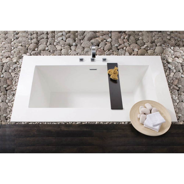 Wet Style BC0505-WHNT Cube Bath 72 X 40 X 24 - 2 Walls - Built In Nt O/F Wh Drain