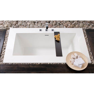 Wet Style BC0505-BN Cube Bath 72 X 40 X 24 - 2 Walls - Built In Bn O/F Drain