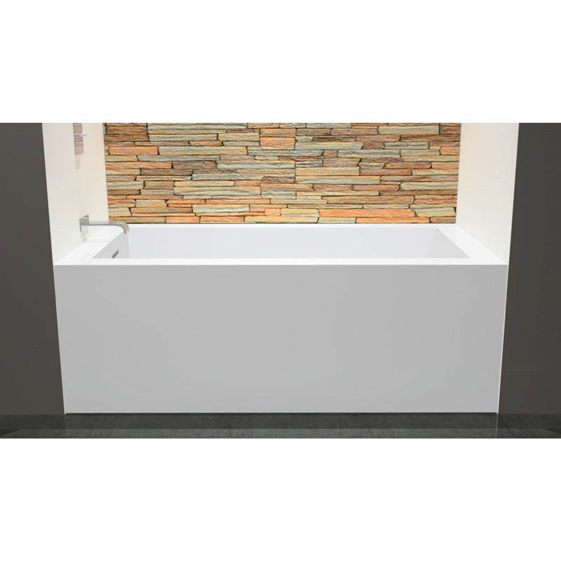 Wet Style BC1104-L-MB Cube Bath 60 X 32 X 21 - 2 Walls - L Hand Drain - Built In Mb O/F Drain
