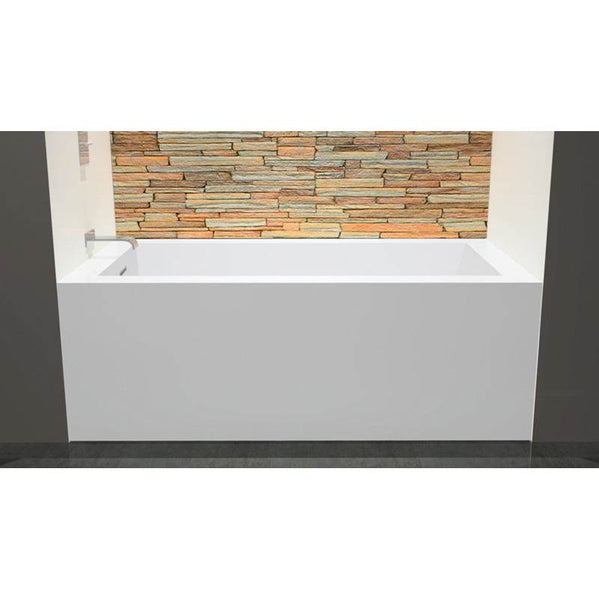 Wet Style BC1105-L-BNNT-COP Cube Bath 60 X 32 X 21 - 2 Walls - L Hand Drain - Built In Nt O/F Bn Drain