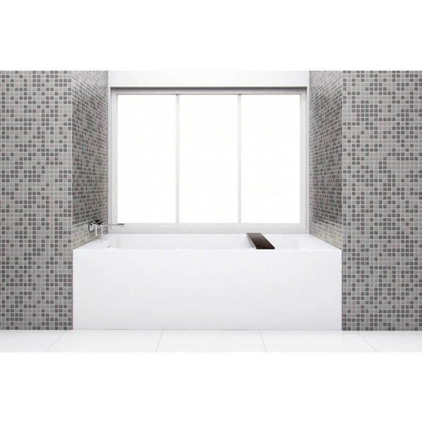 Wet Style BC1202-R-WHNT-COP Cube Bath 66 X 32 X 19.75 - 1 Wall - R Hand Drain - Built In Nt O/F Wh Drain