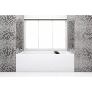 Wet Style BC1205-L-WHNT-COP Cube Bath 66 X 32 X 19.75 - 2 Walls - L Hand Drain - Built In Nt O/F Wh Drain