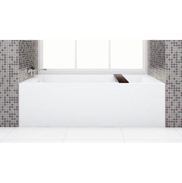 Wet Style BC1205-R-SBNT Cube Bath 66 X 32 X 19.75 - 2 Walls - R Hand Drain - Built In Nt O/F Sb Drain