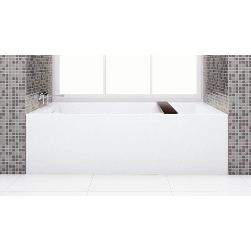 Wet Style BC1206-L-SBNT-COP Cube Bath 66 X 32 X 19.75 - 3 Walls - L Hand Drain - Built In Nt O/F Sb Drain