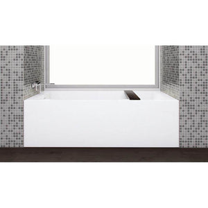 Wet Style BC1404-R-MB-COP Cube Bath 60 X 30 X 18 - 2 Walls - R Hand Drain - Built In Mb O/F Drain